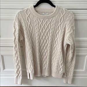 J. Crew Women's Ivory Cable Knit Sweater